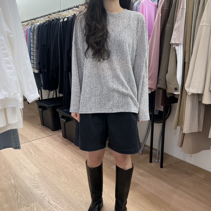 SPAGHETTI韓國代購女士新款休閑推薦真品時尚職業長袖T恤亞麻spaghetti長袖T恤