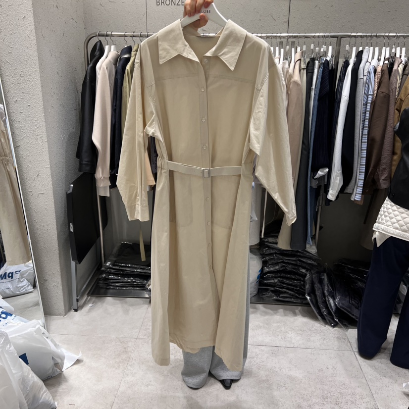 BRONZE東大門實拍女士新款職業時尚熱賣人氣25春夏連衣裙含腰帶BRONZE連衣裙
