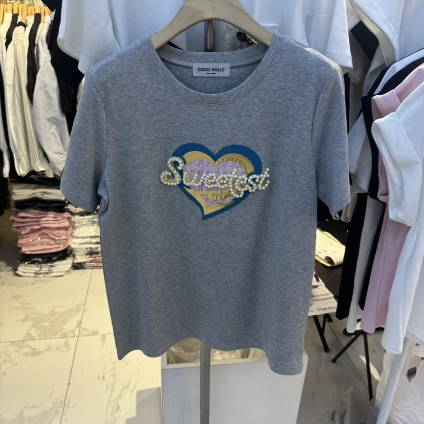 COCO HOLIC東大門實拍女裝新品休閑職業時尚推薦熱賣25春夏T恤COCO HOLICT恤圖色2