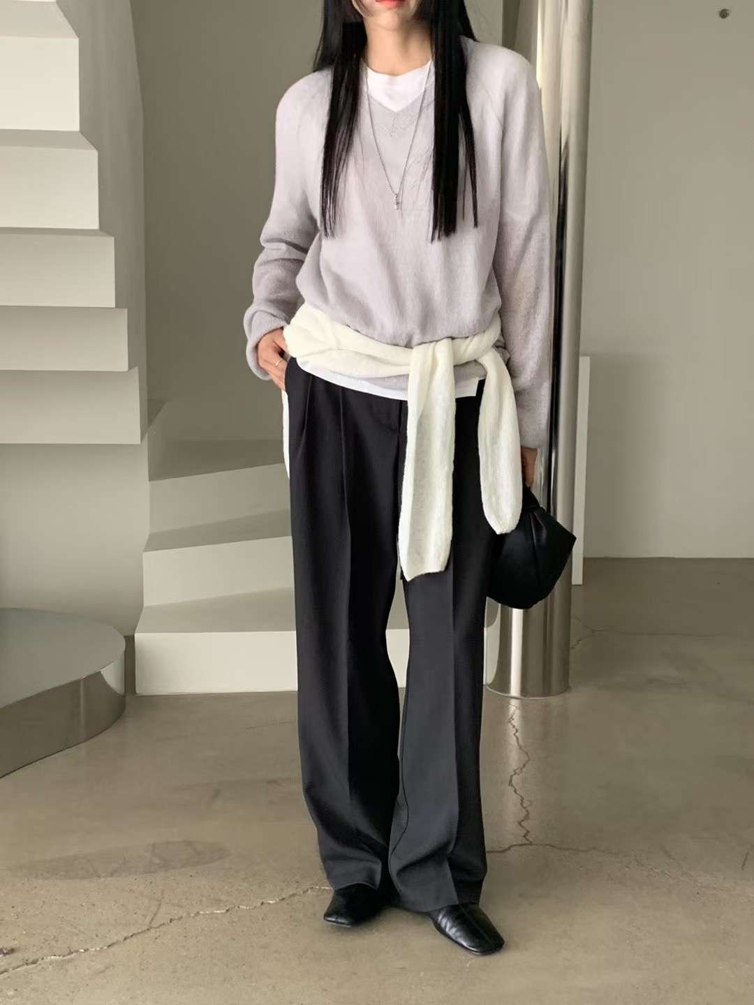 NEARAND直郵韓國代購㊣女裝新款休閑25春夏推薦職業長袖T恤NEARAND長袖T恤