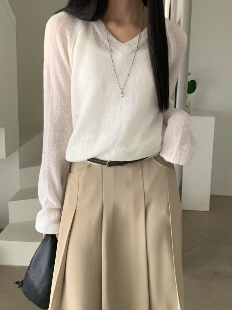 NEARAND直郵韓國代購㊣女裝新款休閑25春夏推薦職業長袖T恤NEARAND長袖T恤圖色2