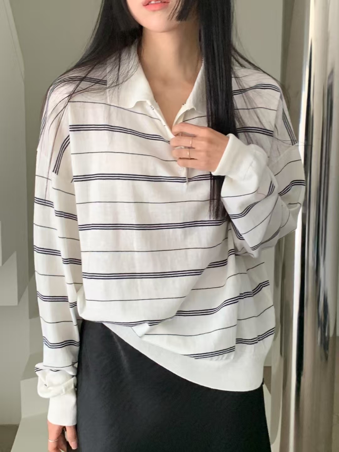 NEARAND韓國直郵㊣東大門實拍女裝新品人氣熱賣推薦長袖T恤NEARAND長袖T恤圖色1