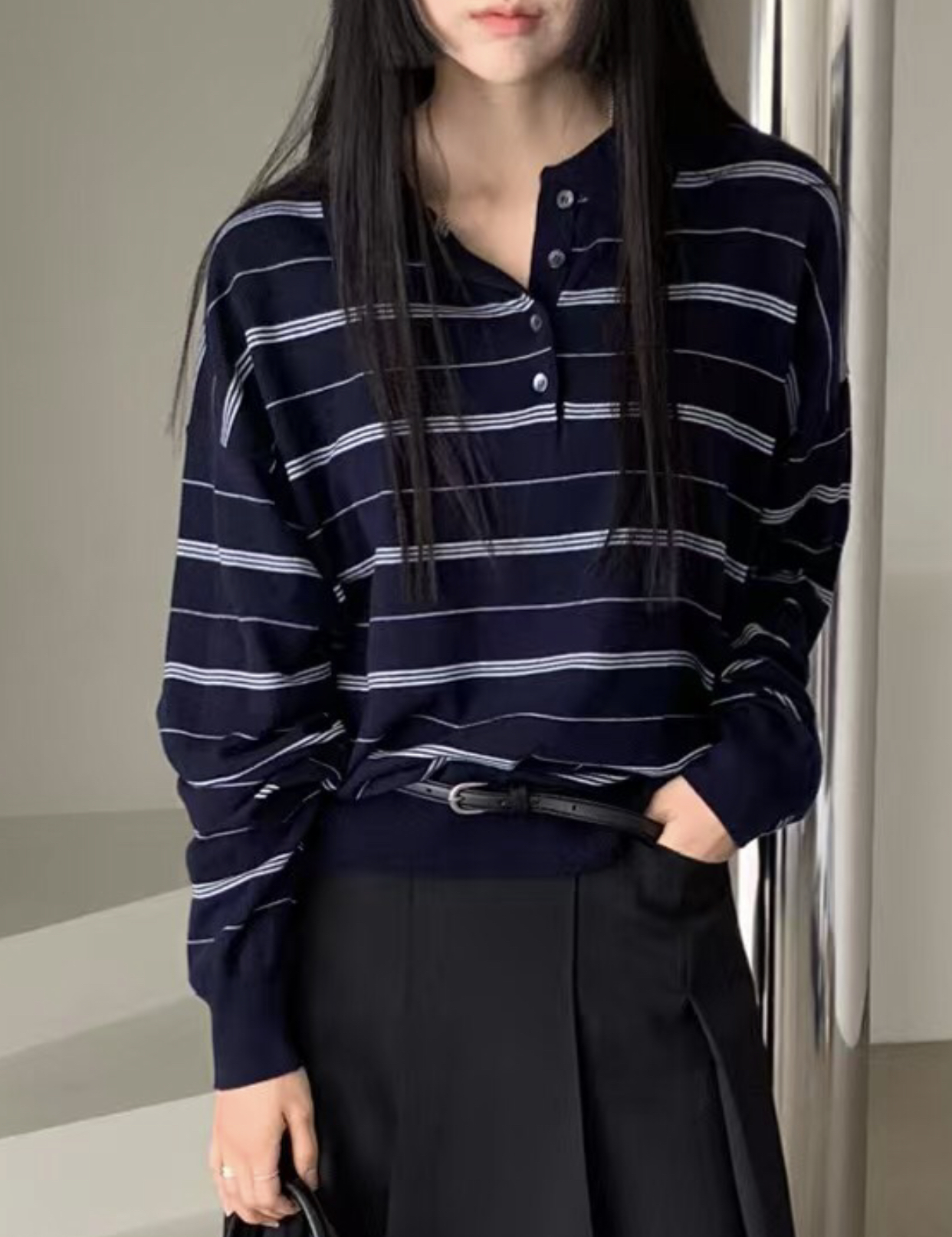 NEARAND韓國直郵㊣東大門實拍女裝新品人氣熱賣推薦長袖T恤NEARAND長袖T恤圖色2