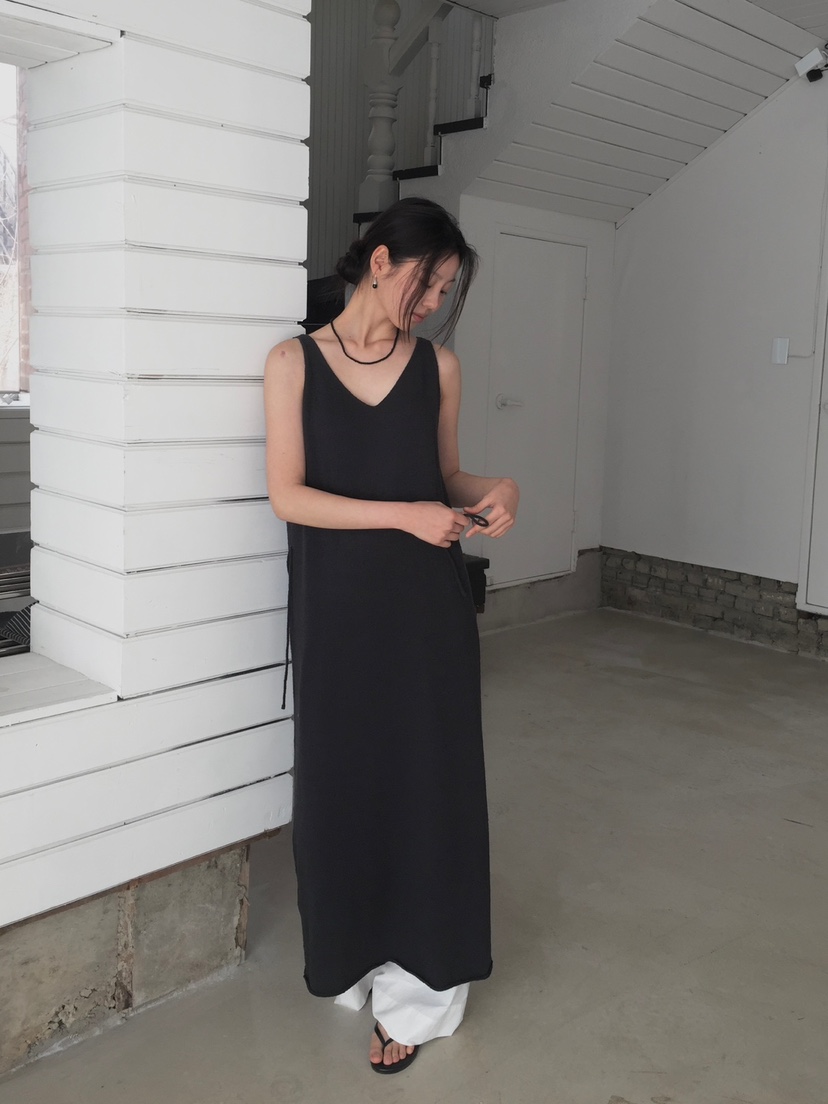 LONG PEAK直郵韓國代購㊣女裝新款時尚25春夏連衣裙含腰繩LONG PEAK連衣裙