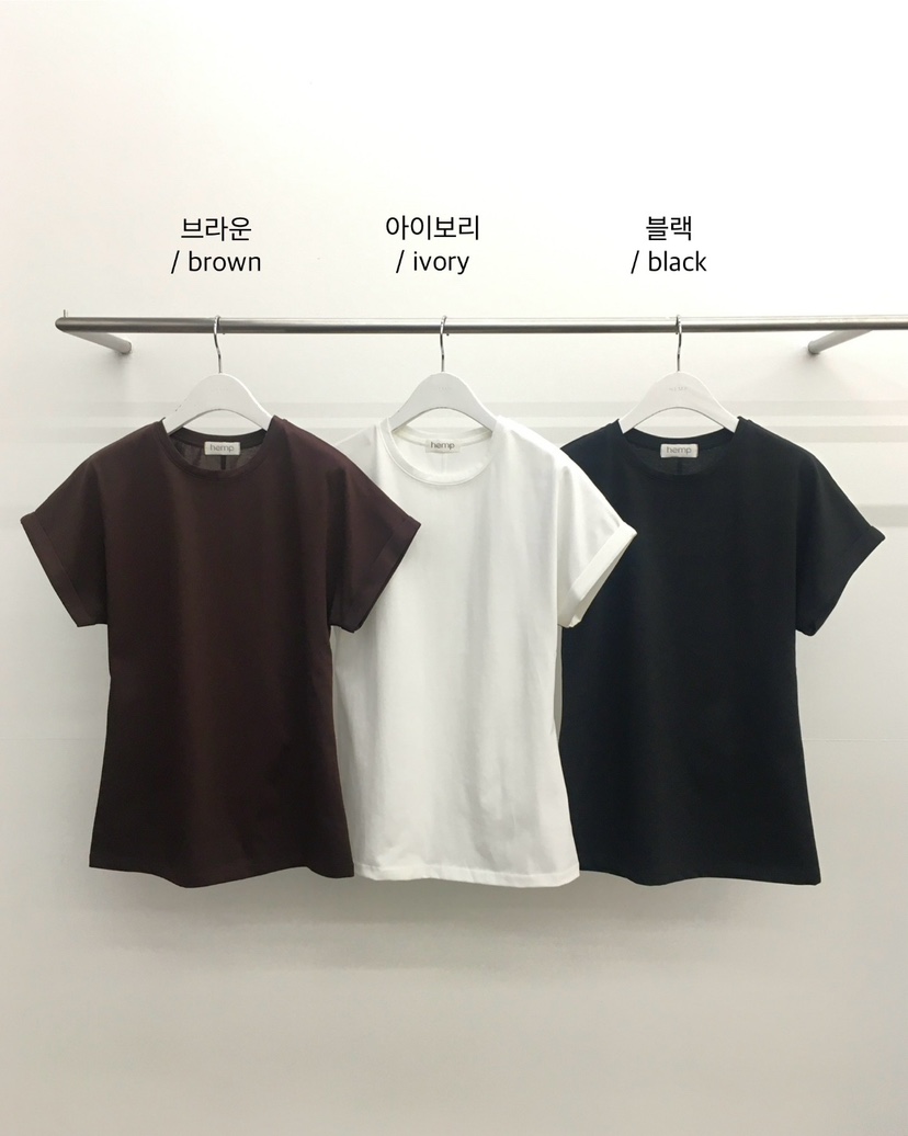 HEMP-P韓國直郵㊣女裝新品熱賣人氣職業休閑推薦25春夏T恤hempT恤