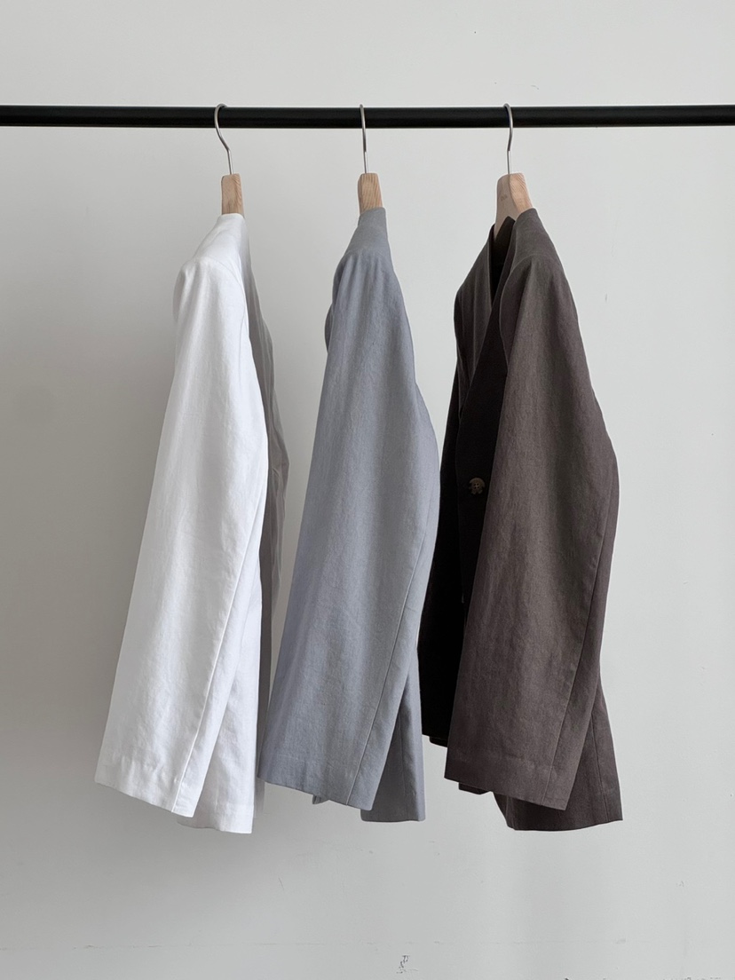 LONG PEAK韓國直郵㊣東大門實拍女裝新品25春夏時尚夾克亞麻LONG PEAK夾克