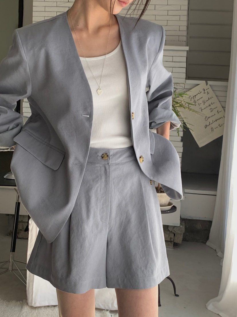 LONG PEAK韓國直郵㊣東大門實拍女裝新品25春夏時尚夾克亞麻LONG PEAK夾克