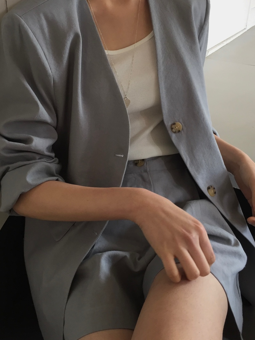 LONG PEAK韓國直郵㊣東大門實拍女裝新品25春夏時尚夾克亞麻LONG PEAK夾克