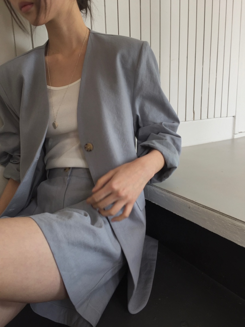 LONG PEAK韓國直郵㊣東大門實拍女裝新品25春夏時尚夾克亞麻LONG PEAK夾克