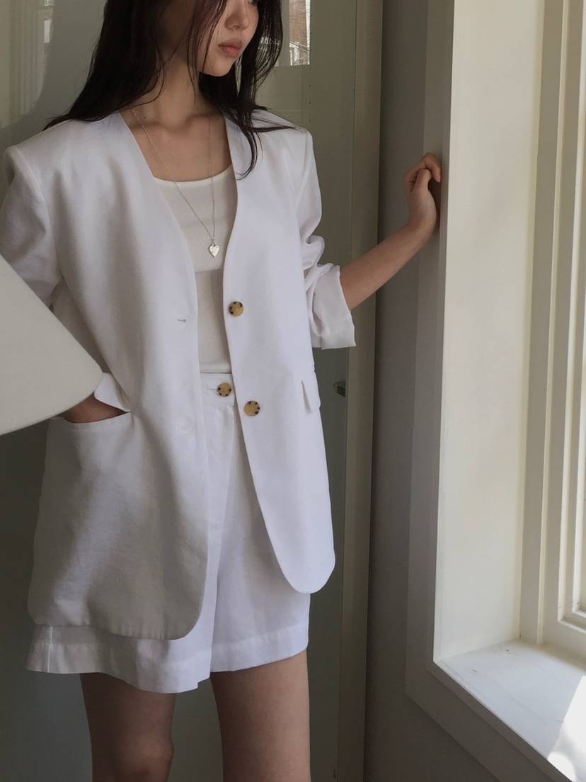 LONG PEAK韓國直郵㊣東大門實拍女裝新品25春夏時尚夾克亞麻LONG PEAK夾克