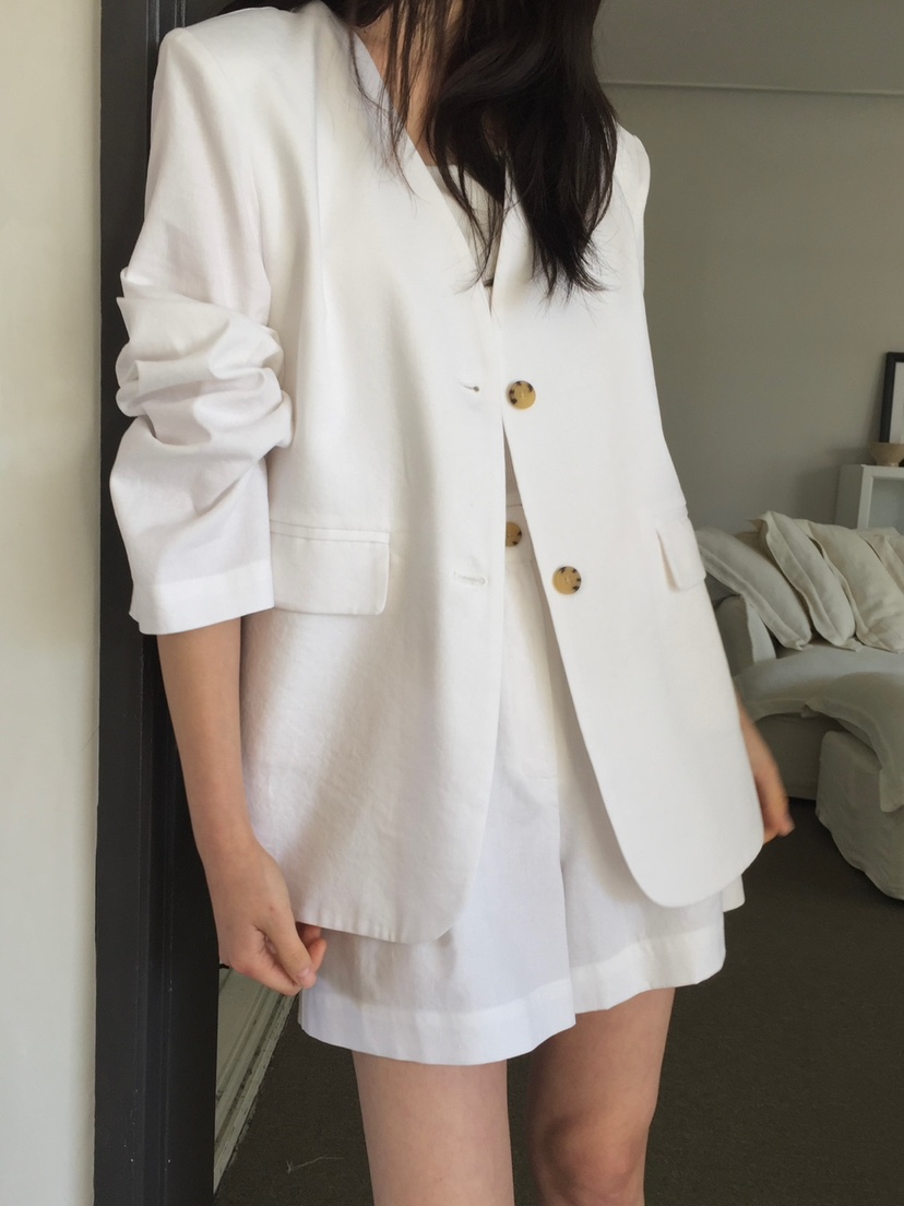 LONG PEAK韓國直郵㊣東大門實拍女裝新品25春夏時尚夾克亞麻LONG PEAK夾克
