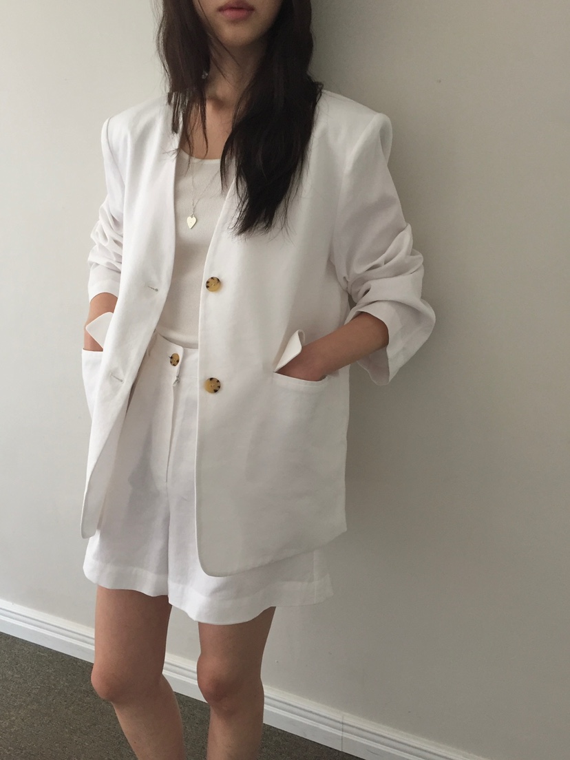 LONG PEAK韓國直郵㊣東大門實拍女裝新品25春夏時尚夾克亞麻LONG PEAK夾克