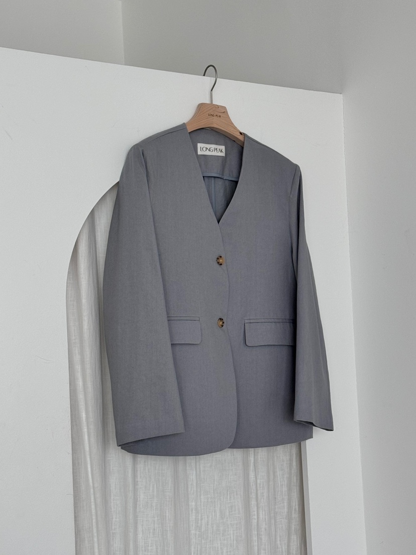 LONG PEAK韓國直郵㊣東大門實拍女裝新品25春夏時尚夾克亞麻LONG PEAK夾克圖色2