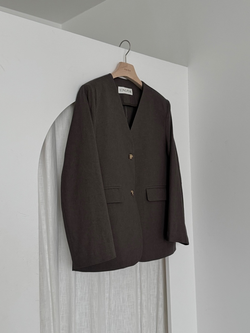 LONG PEAK韓國直郵㊣東大門實拍女裝新品25春夏時尚夾克亞麻LONG PEAK夾克圖色3