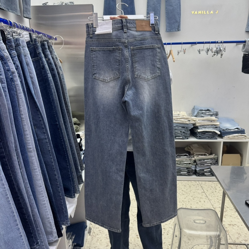 VANILLA J直郵韓國代購㊣女裝新品25春夏推薦熱賣時尚牛仔褲VANILLA J牛仔褲