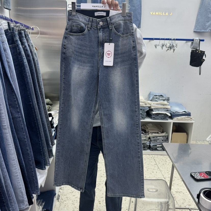 VANILLA J直郵韓國代購㊣女裝新品25春夏推薦熱賣時尚牛仔褲VANILLA J牛仔褲