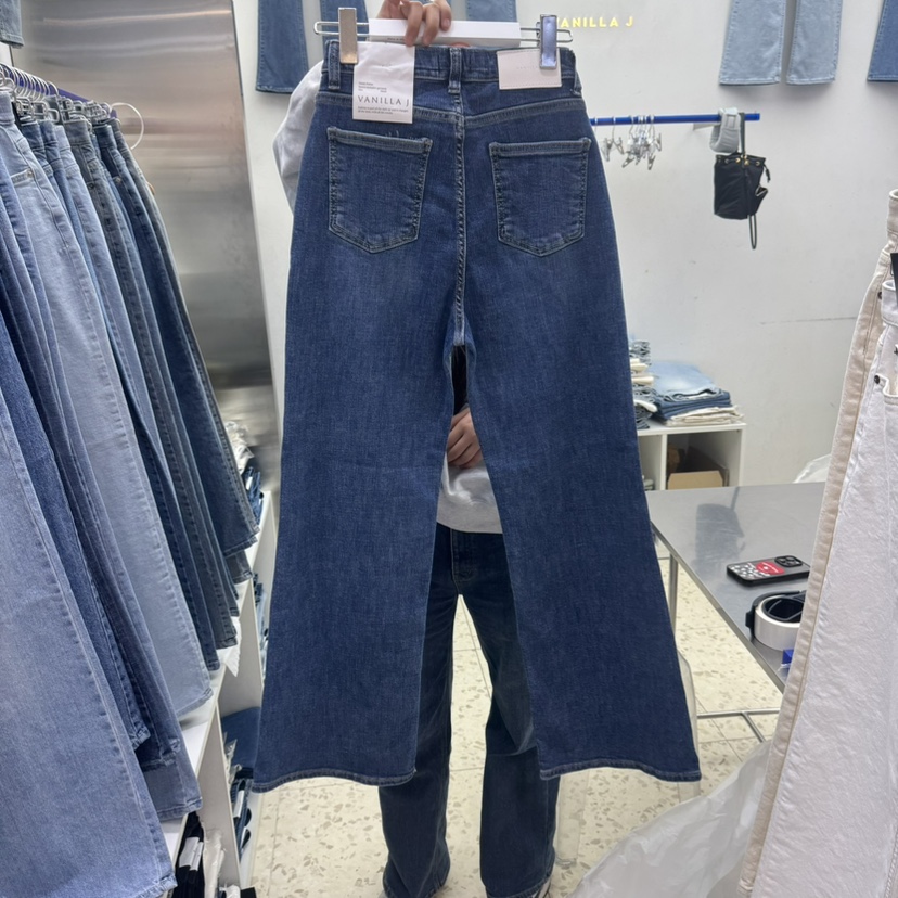 VANILLA J直郵韓國代購㊣女裝新款25春夏職業人氣時尚牛仔褲VANILLA J牛仔褲
