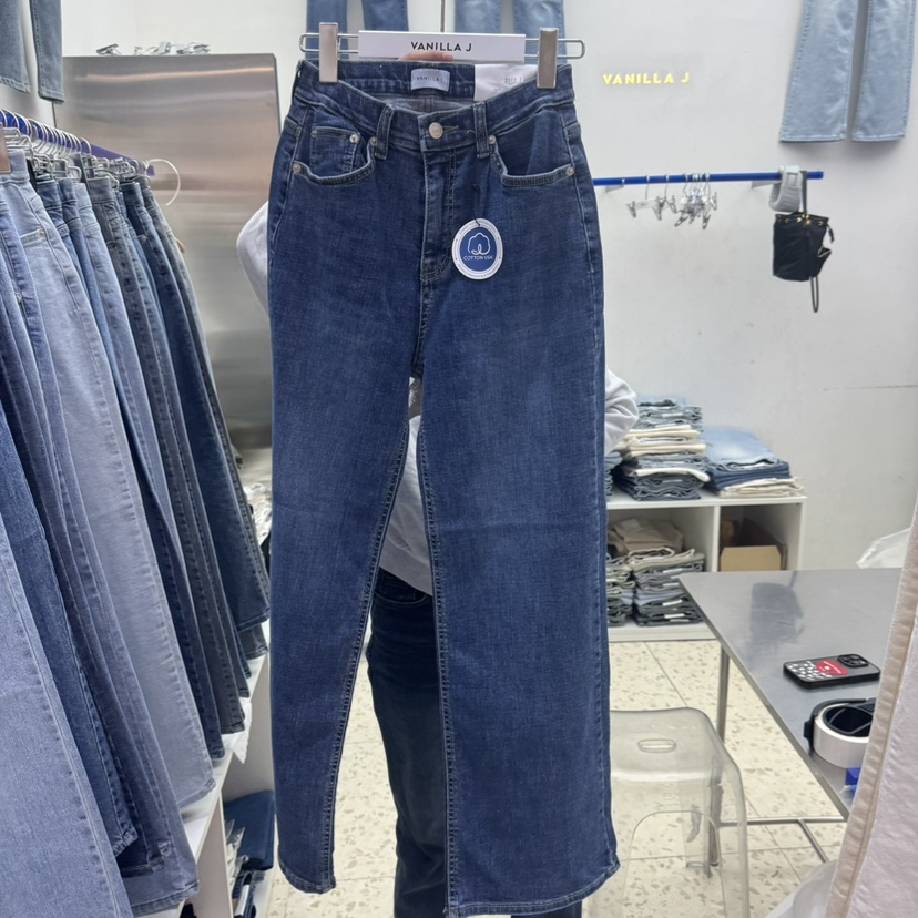 VANILLA J直郵韓國代購㊣女裝新款25春夏職業人氣時尚牛仔褲VANILLA J牛仔褲