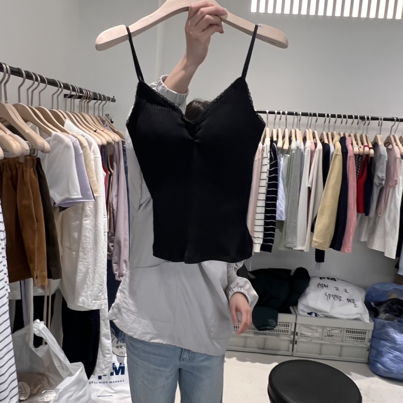 PLATE直郵韓國代購㊣女裝新款時尚休閑人氣25春夏熱賣吊帶背心PLATE吊帶/背心圖色2