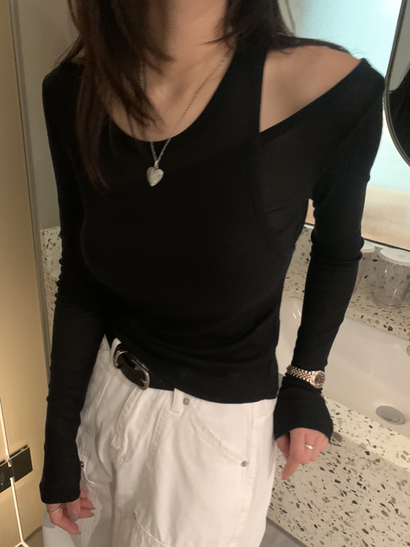 BADCALM東大門實拍女裝新品休閑推薦人氣職業長袖T恤天絲雙層BADCALM長袖T恤圖色3