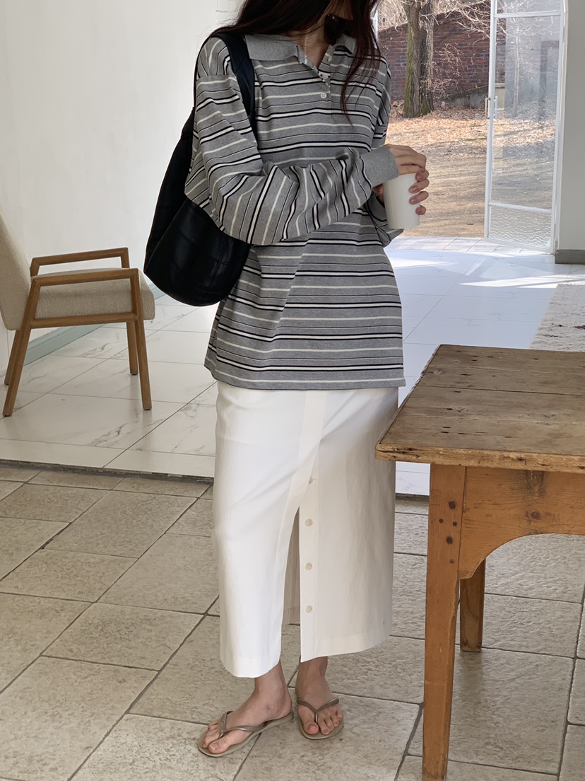 LOGARDEN韓國直郵女裝新品職業休閑真品熱賣25春夏人氣長袖T恤LO GARDEN長袖T恤