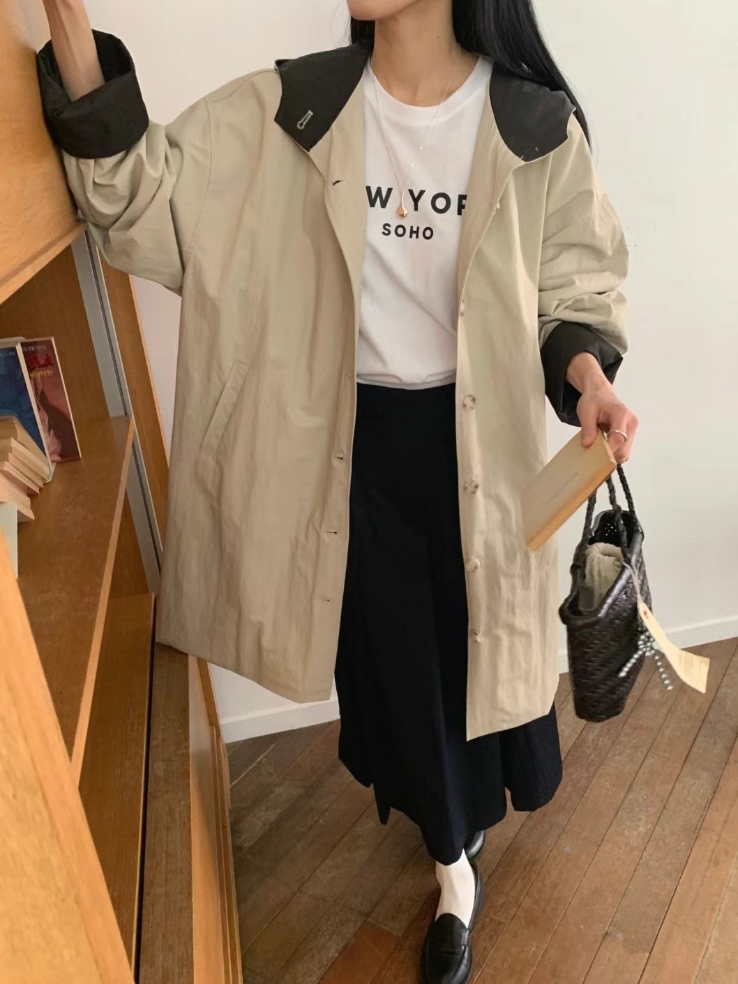 ACRE韓國直郵女士新款真品推薦25春夏人氣休閑熱賣長款風衣ACRE長款風衣