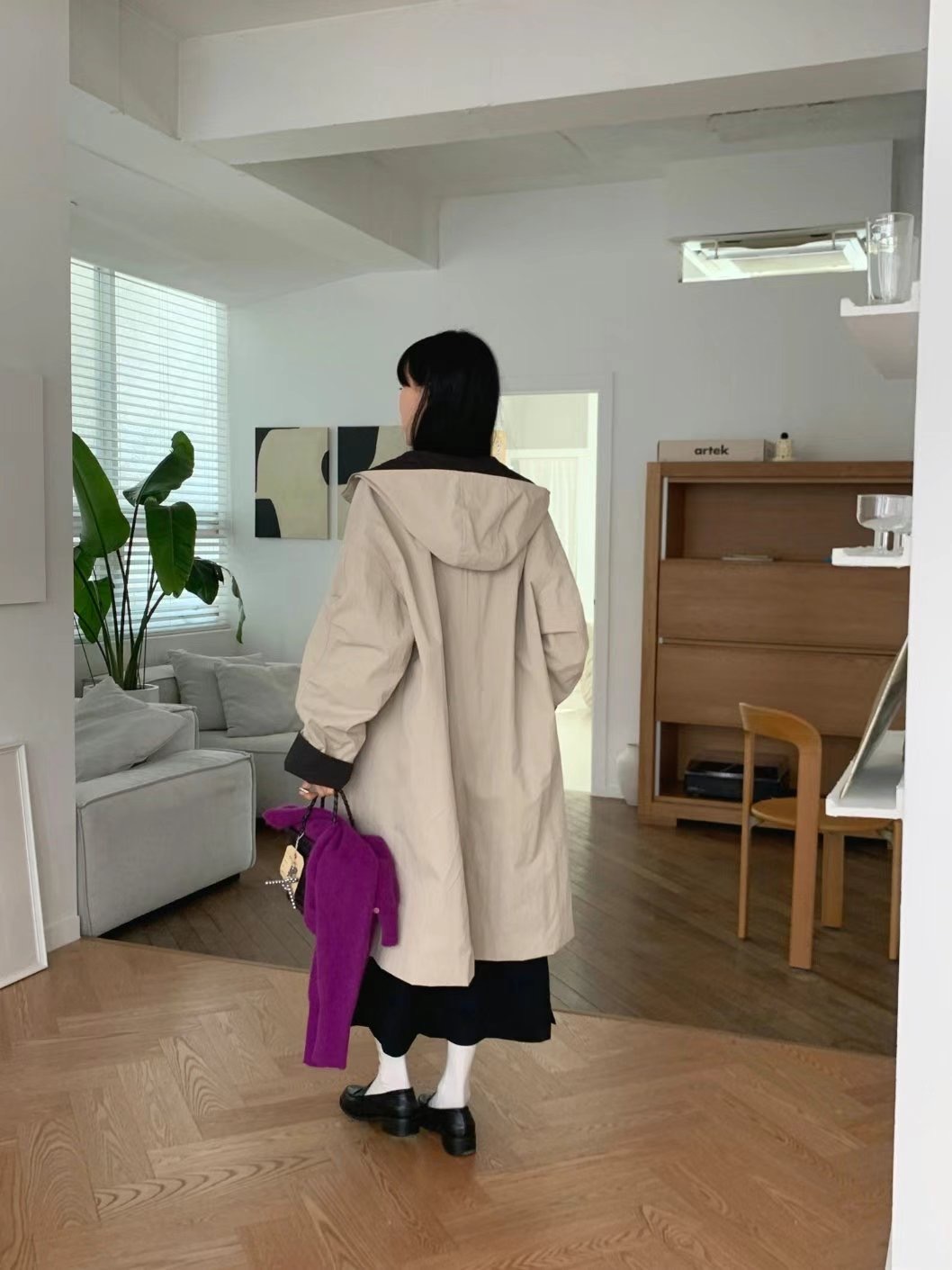 ACRE韓國直郵女士新款真品推薦25春夏人氣休閑熱賣長款風衣ACRE長款風衣