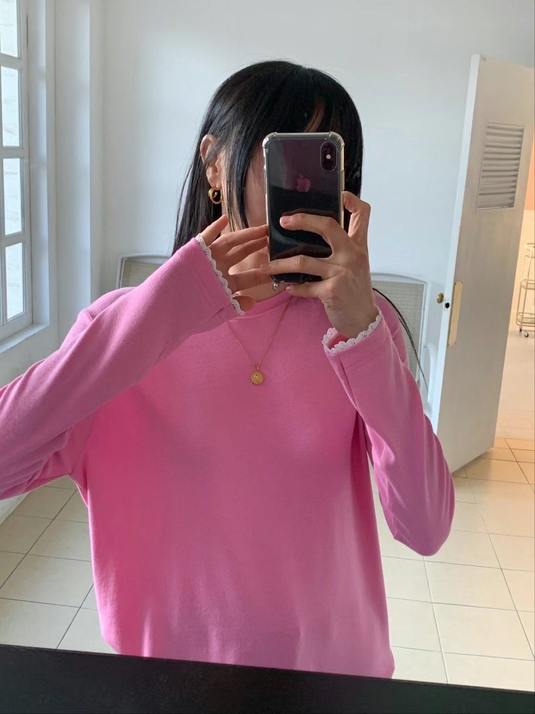 ACRE韓國直郵女裝新款推薦時尚真品職業25春夏休閑人氣長袖T恤ACRE長袖T恤圖色2