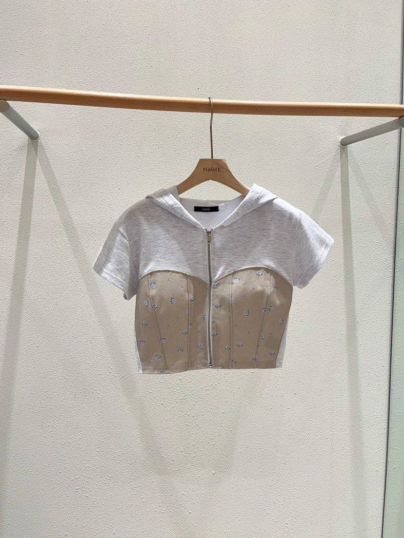 MARKE-P韓國直郵女裝新品熱賣時尚25春夏推薦真品職業T恤拉鏈MARKE-PT恤圖色2