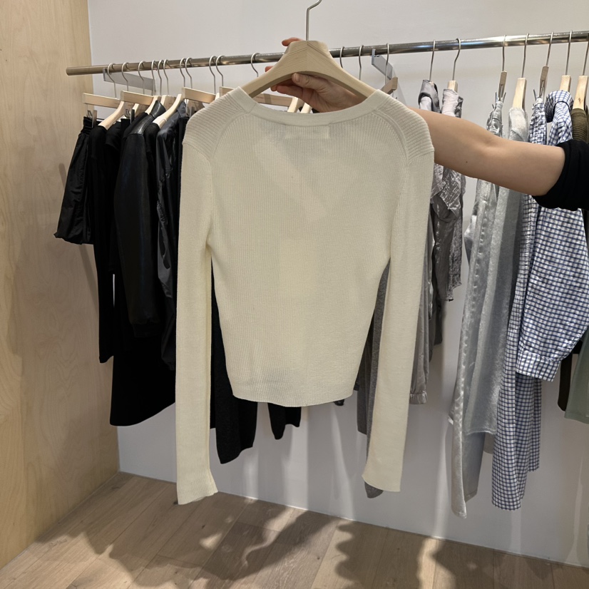 VEGETABLE韓國㊣直郵東大門代購女裝新品職業25春夏針織衫羅紋VEGETABLE針織衫