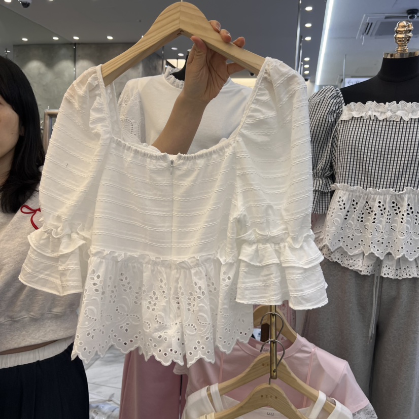 BEEN-A韓國直郵㊣女裝新品推薦時尚休閑25春夏職業襯衫蕾絲衫BEEN-A襯衫/蕾絲衫