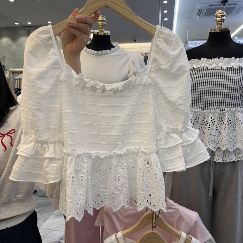 BEEN-A韓國直郵㊣女裝新品推薦時尚休閑25春夏職業襯衫蕾絲衫BEEN-A襯衫/蕾絲衫圖色2