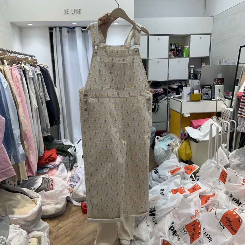 DE LINE韓國直郵㊣女裝新款推薦25春夏職業熱賣時尚背帶褲DE LINE背帶褲