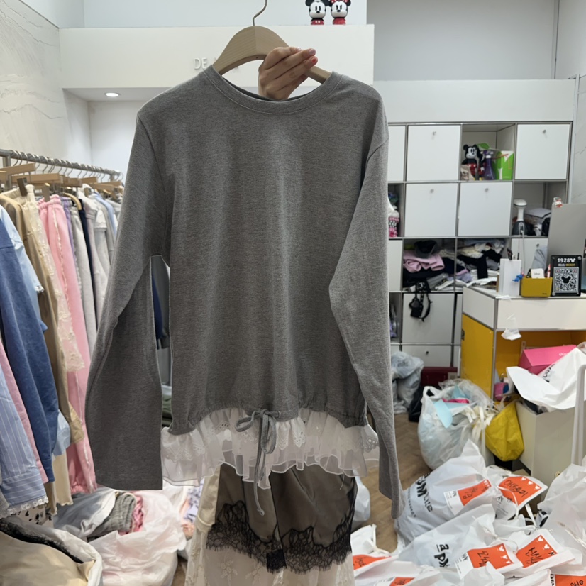 DE LINE韓國直郵㊣女裝新品推薦職業時尚熱賣25春夏長袖T恤DE LINE長袖T恤圖色4