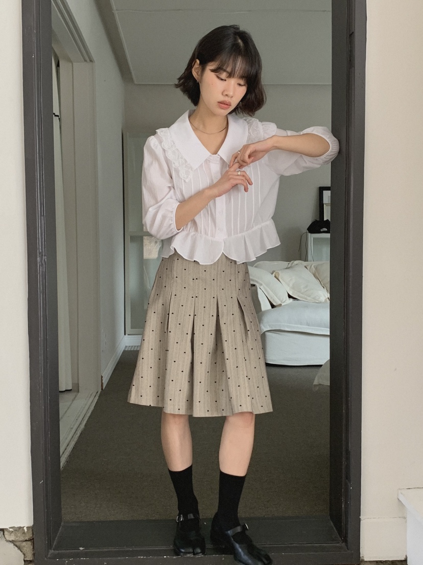 SLAT韓國直郵㊣女裝新品時尚人氣推薦25春夏休閑襯衫蕾絲衫SLAT襯衫/蕾絲衫
