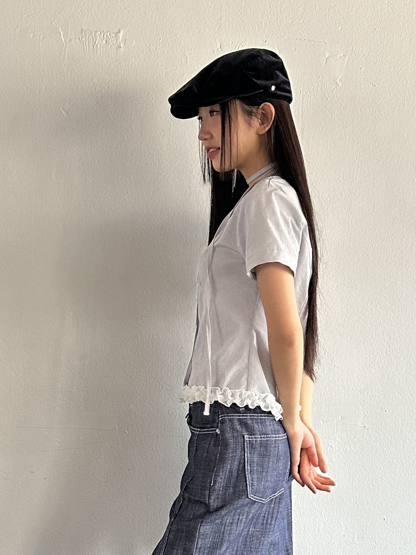 I MFACT韓國直郵㊣女裝新款休閑25春夏人氣襯衫蕾絲衫荷葉邊I MFACT襯衫/蕾絲衫