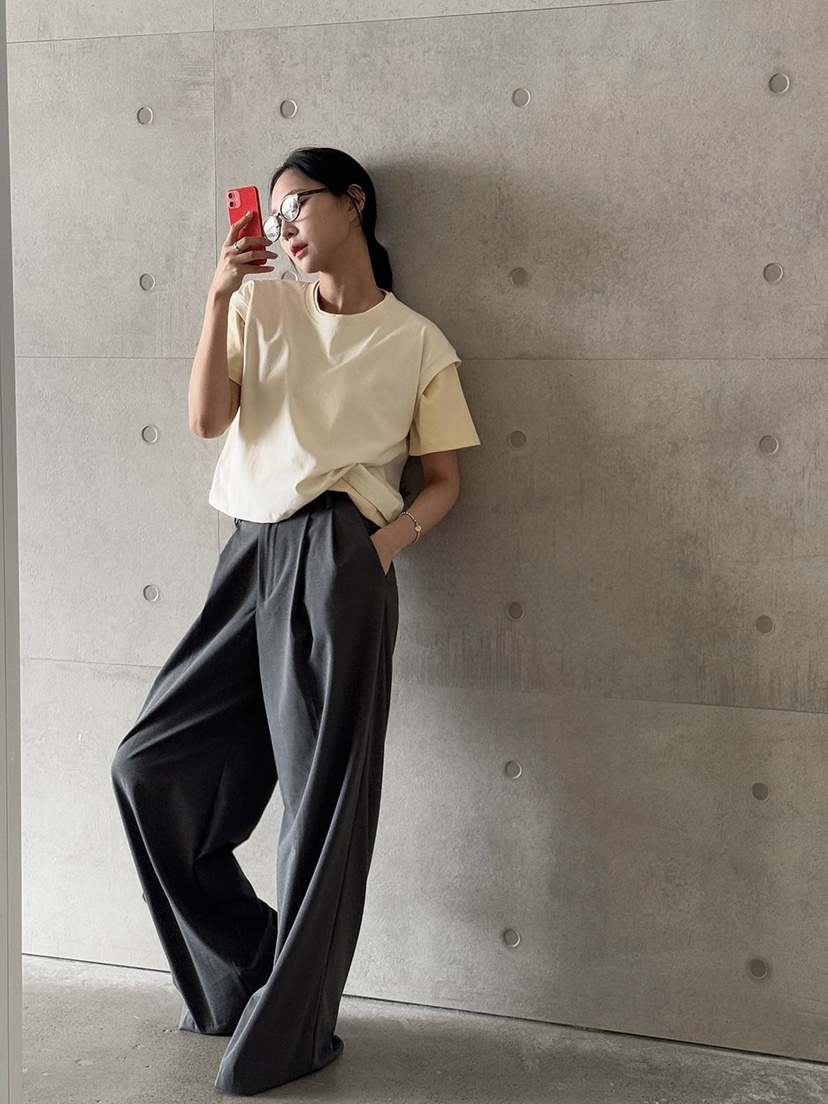 CELEBRITY-A韓國㊣直郵東大門代購女裝新款職業熱賣25春夏T恤CELEBRITY-AT恤
