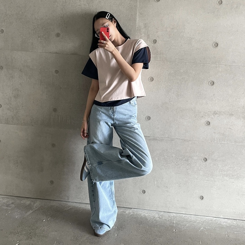CELEBRITY-A韓國㊣直郵東大門代購女裝新款職業熱賣25春夏T恤CELEBRITY-AT恤