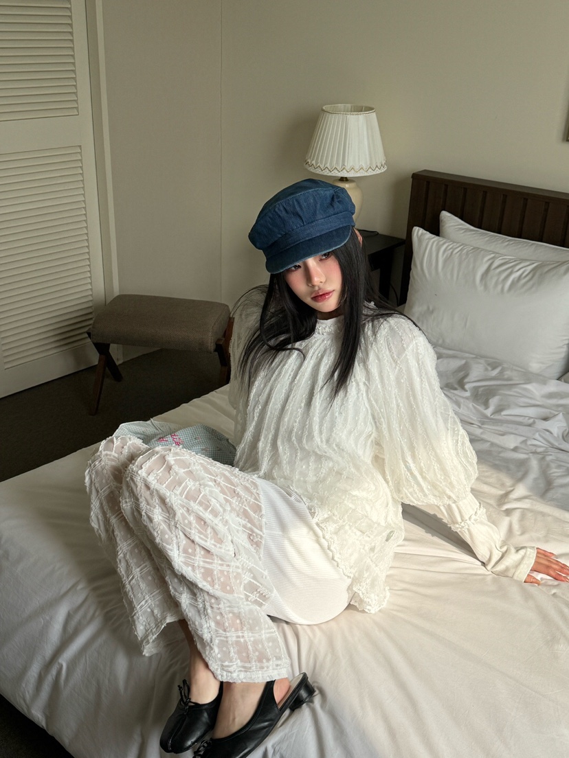 MAISONDEGLORY韓國直郵女士新款休閑職業人氣時尚襯衫蕾絲衫MAISON DE GLORY襯衫/蕾絲衫
