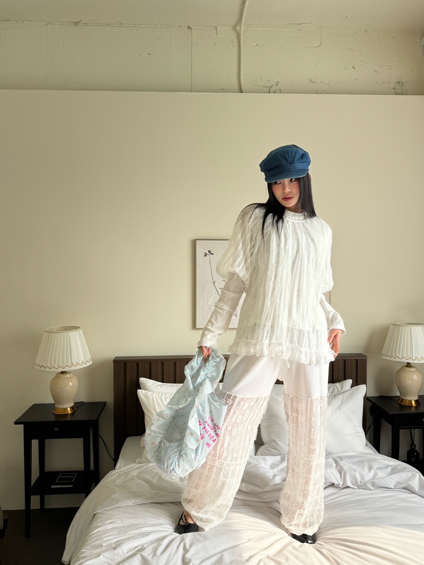 MAISONDEGLORY韓國直郵女士新款休閑職業人氣時尚襯衫蕾絲衫MAISON DE GLORY襯衫/蕾絲衫