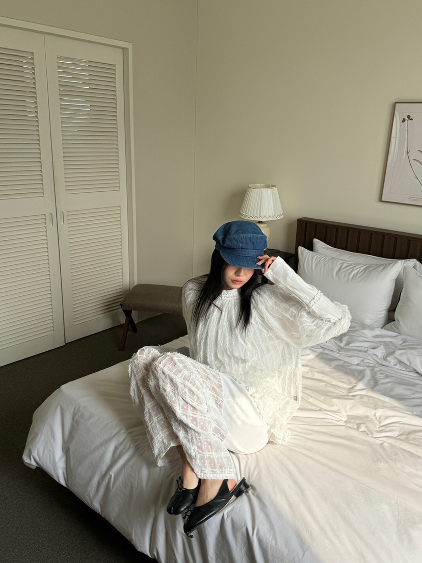 MAISONDEGLORY韓國直郵女士新款休閑職業人氣時尚襯衫蕾絲衫MAISON DE GLORY襯衫/蕾絲衫
