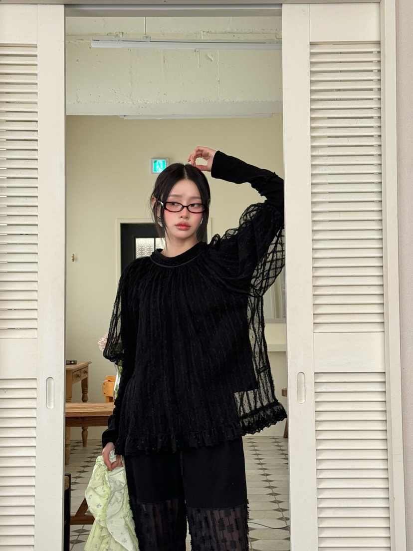MAISONDEGLORY韓國直郵女士新款休閑職業人氣時尚襯衫蕾絲衫MAISON DE GLORY襯衫/蕾絲衫