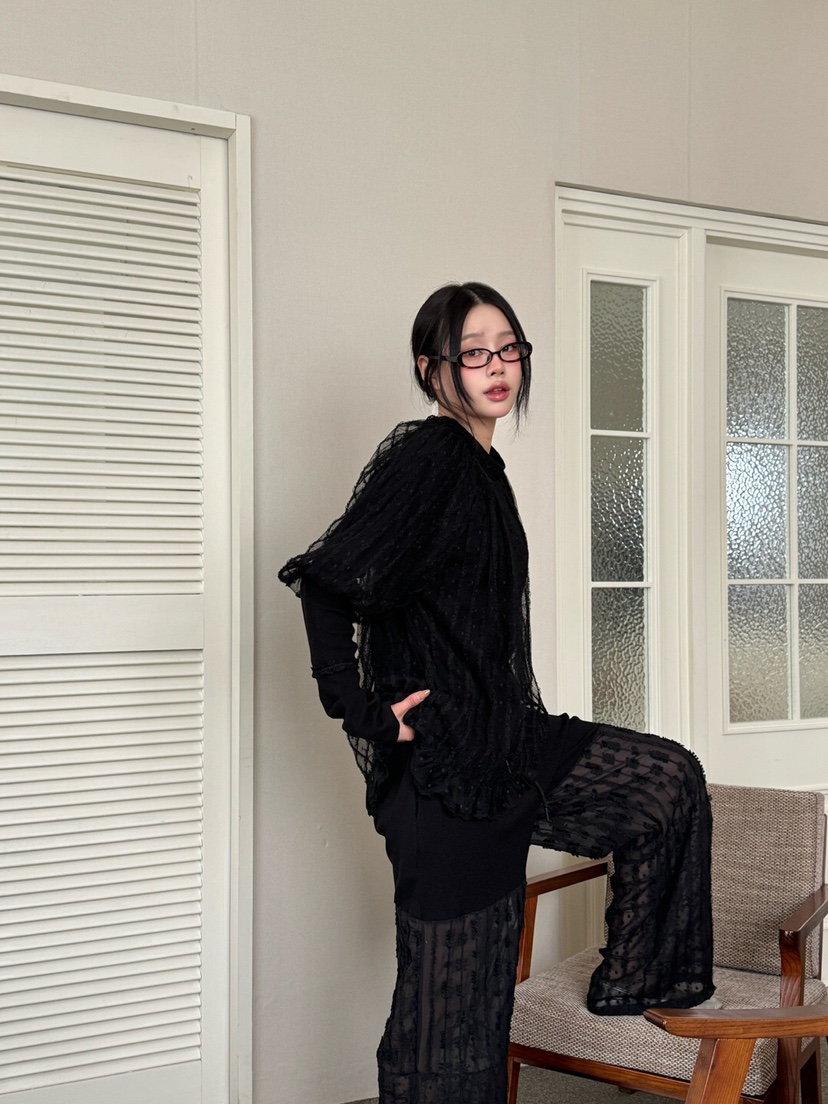 MAISONDEGLORY韓國直郵女士新款休閑職業人氣時尚襯衫蕾絲衫MAISON DE GLORY襯衫/蕾絲衫