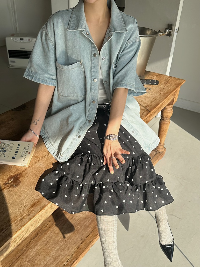 BYRING東大門直郵女裝新品休閑25春夏時尚熱賣半身裙中短裙BYRING半身裙/中短裙