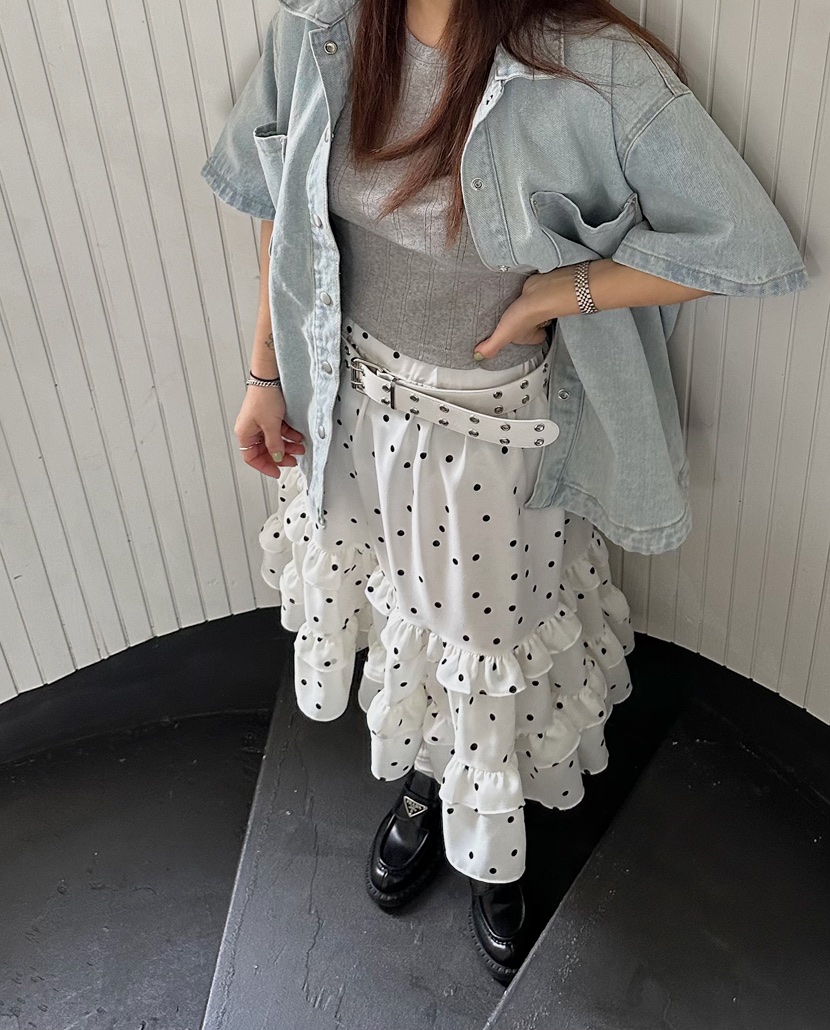 BYRING東大門直郵女裝新品休閑25春夏時尚熱賣半身裙中短裙BYRING半身裙/中短裙