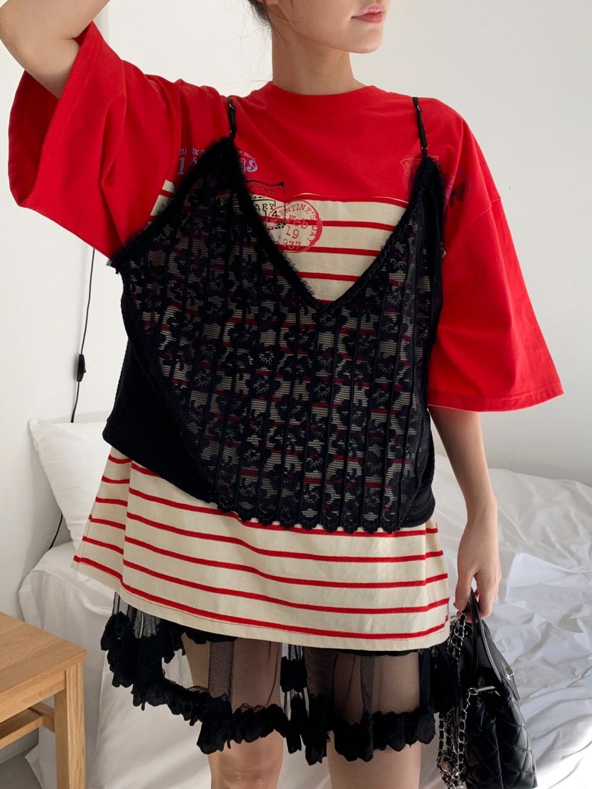 MAISONDEGLORY東大門直郵女士新款人氣25春夏熱賣吊帶背心蕾絲MAISON DE GLORY吊帶/背心圖色2