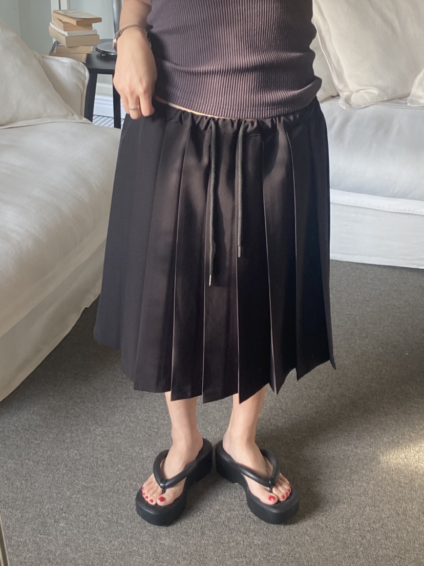 BYRING東大門代購女裝新款25春夏人氣真品半身裙中短裙百褶BYRING半身裙/中短裙