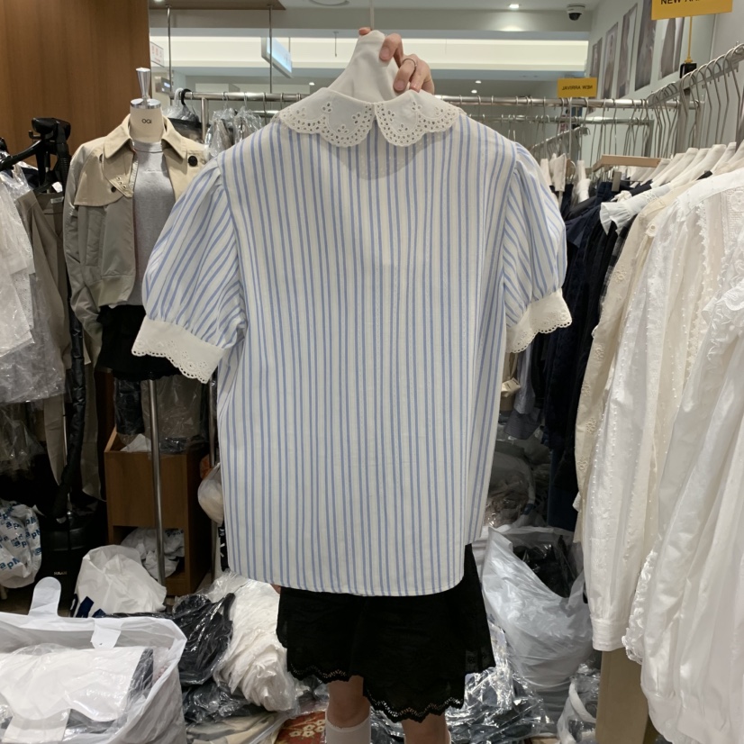 OGI東大門代購女裝新款熱賣人氣時尚休閑25春夏真品襯衫蕾絲衫FLat OGI襯衫/蕾絲衫