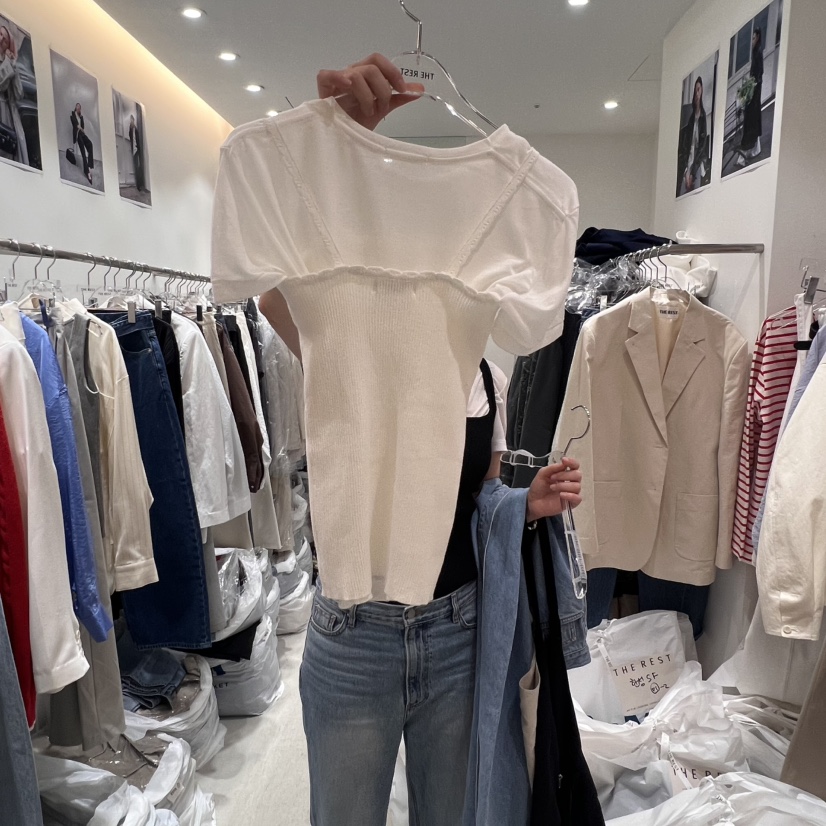 THE REST東大門代購女士新品休閑熱賣吊帶背心不含內搭手工THE REST/UNNOEUD吊帶/背心