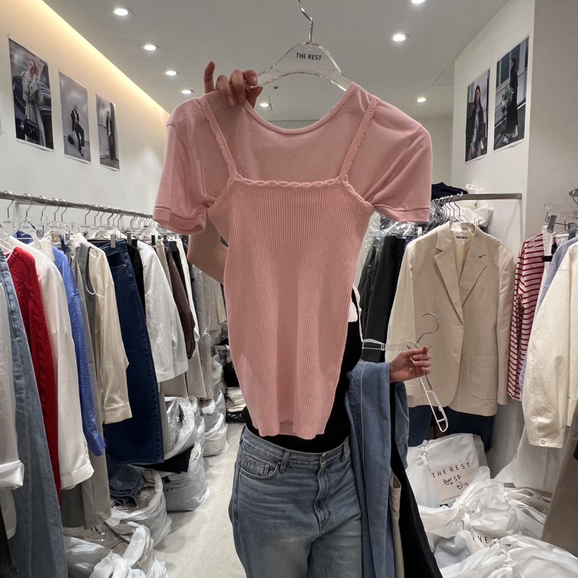 THE REST東大門代購女士新品休閑熱賣吊帶背心不含內搭手工THE REST/UNNOEUD吊帶/背心圖色3